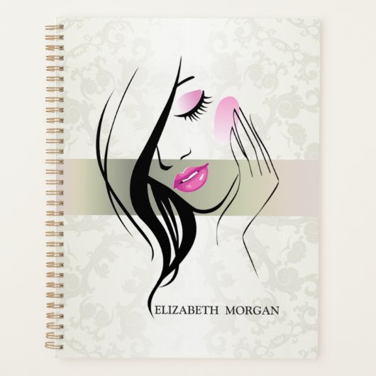 Vintage Elegant, Chic, Kant, Meisjes Silhouet Planner (Voorkant)
