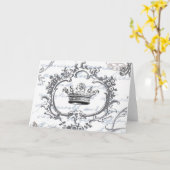 Vintage Elegant Crown...notecard Kaart (Gele Bloem)