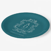 Vintage Elegant Floral Papieren Bordje (Gekanteld)