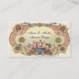 Vintage, Elegant, Frans Landelijk, Bloemmotief Visitekaartje