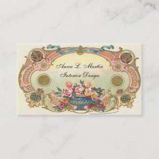 Vintage, Elegant, Frans Landelijk, Bloemmotief Visitekaartje