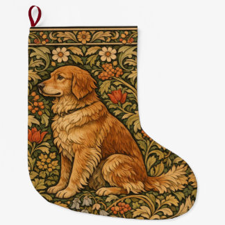 Vintage elegant Golden Retriever boho painting Grote Kerstsok