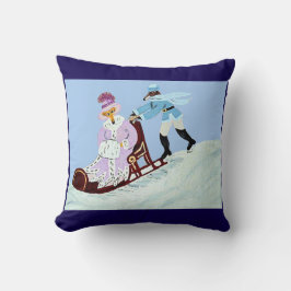 Vintage Elegant Greyhound Koppel met Slede Kussen