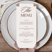 Vintage Elegant Handwriting Wedding Dinner  Menu
