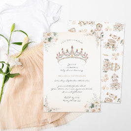 Vintage Elegant | Kleine Prinses Baby Shower Kaart
