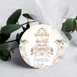 Vintage Elegant | Kleine prinses bedankt Ronde Sticker<br><div class="desc">Dank je stickers om je feestgenoten te bedanken voor hun komst en hun deelname aan de lol. Bevestig je op goede tassen of een andere traktatie. Zo perfect voor je baby shower, je verjaardag of andere feestelijkheden. De gemuteerde kleuren, de zachte illustraties, en de etherische details zoals de draperende bloemen...</div>