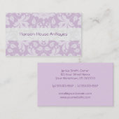 Vintage Elegant Lavender Damask Visitekaartje (Voorkant / Achterkant)