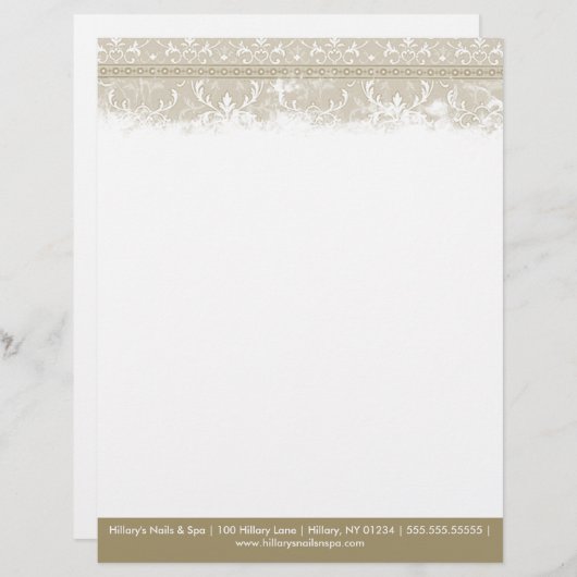 Vintage Elegant Letterhead Briefhoofd Ontwerp (Voorkant / Achterkant)