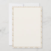 Vintage Elegant Neutral Damask Wedding Kaart (Achterkant)