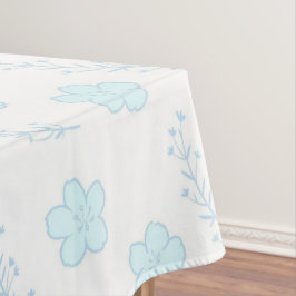 Vintage Elegant Pastel Blue Floral Pattern Spring Tafelkleed