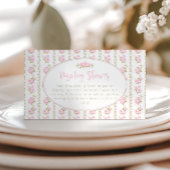 Vintage Elegant Pink Rose Display Shower Informatiekaartje