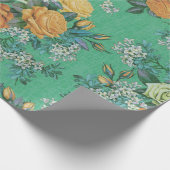Vintage Elegant Roos Floral bouquet botanical Cadeaupapier (Hoek)