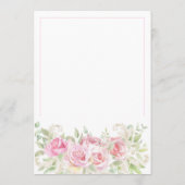 Vintage Elegant roze Waterverf Rozen bruiloft Kaart (Achterkant)