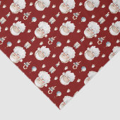 Vintage Elegant Santa Claus Christmas Red Tissuepapier (Detail)