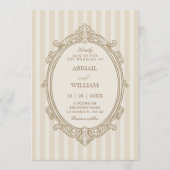 Vintage elegant soft beige wedding  kaart (Voorkant)