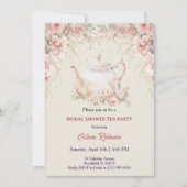 Vintage Elegant Tea Party Bridal Shower Invitation Kaart (Voorkant)