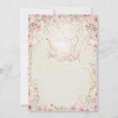 Vintage Elegant Tea Party Bridal Shower Invitation Kaart (Achterkant)