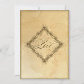 Vintage Elegant Tea Sined Antiek Wedding Kaart (Achterkant)