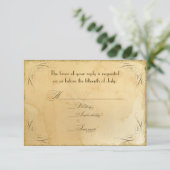 Vintage Elegant Tea Sined Wedding RSVP (Staand voorkant)