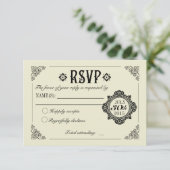 Vintage Elegant Wedding Invitation RSVP (Staand voorkant)