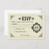 Vintage Elegant Wedding Invitation RSVP (Voorkant / Achterkant)