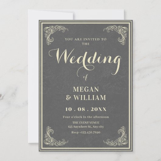 vintage elegant wedding kaart (Voorkant)