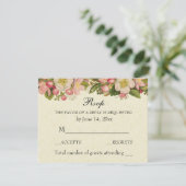 Vintage Elegant Wedding RSVP Cherry Blossom (Staand voorkant)