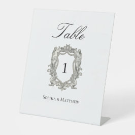 Vintage Elegant Wedding Table Number  Reclamebord Met Voetstuk