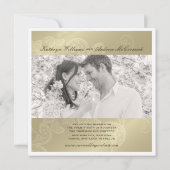 Vintage Elegante Bloemige Pauw Foto Save The Date Kaart (Achterkant)