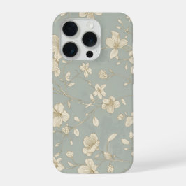 Vintage Elegante Botanische Lijnkunst iPhone 15 Pro Case