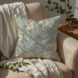 Vintage Elegante Botanische Lijnkunst Kussen