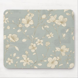 Vintage Elegante Botanische Lijnkunst Muismat