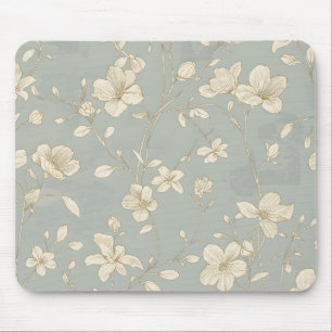 Vintage Elegante Botanische Lijnkunst Muismat