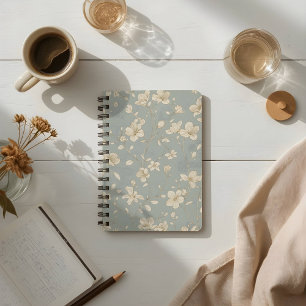 Vintage Elegante Botanische Lijnkunst Notitieboek