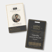 Vintage Elegante Camerafotograaf Studio ID Badge (Voor- en achterkant)