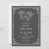 Vintage elegante engelen babyshower kaart (Voorkant)