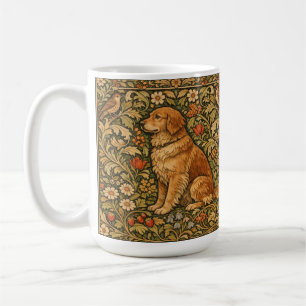 Vintage elegante goud retriever boho-schilderij koffiemok