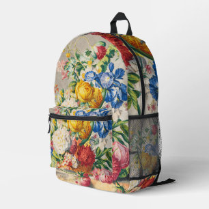 Vintage Elegante Pastelkleurige Bloemige Botanisch Bedrukte Rugzak