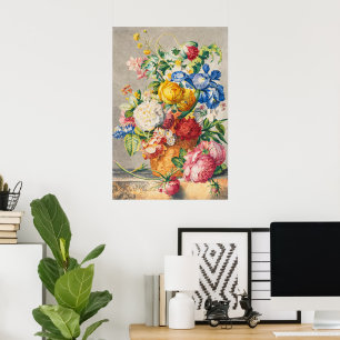 Vintage Elegante Pastelkleurige Bloemige Botanisch Poster