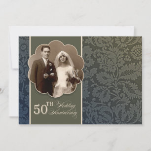 vintage elegante uitnodigingen voor 50-jarig huwel