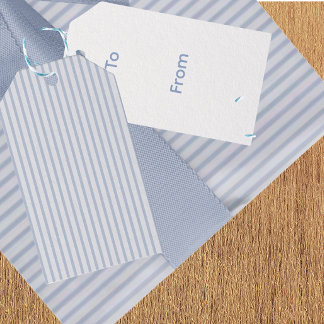 Vintage Elegante Vervaaagde Blauwe Streep Alle Gel Cadeaulabel