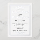 Vintage elementen, typografie trouw zilverfolie folie uitnodiging (Voorkant)