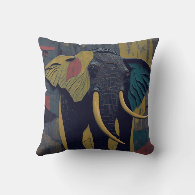 vintage elephant 2 kussen (Achterkant)