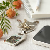 Vintage elephant cow with  her baby  sleutelhanger (Zijkant)