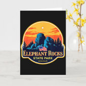 Vintage Elephant Rocks State Park, Missouri Nature Kaart (Gele Bloem)