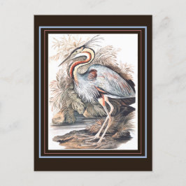 Vintage Elizabeth Gwillim Paars Heron Briefkaart