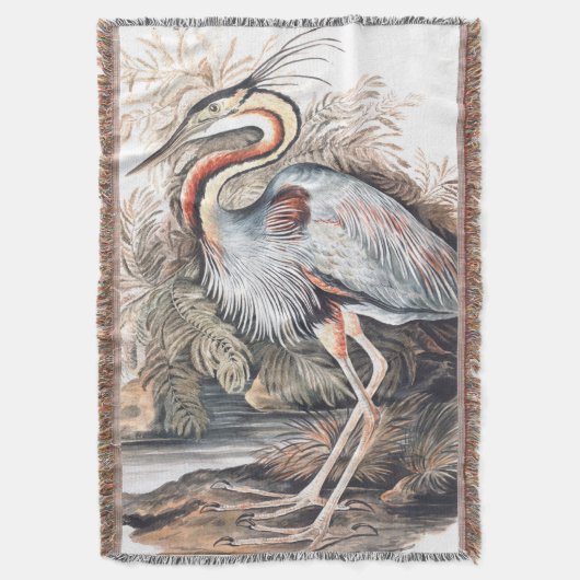 Vintage Elizabeth Gwillim Paars Heron Deken (Voorkant Verticaal)
