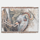 Vintage Elizabeth Gwillim Paars Heron Deken (Voorkant)