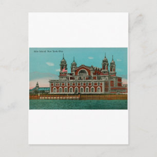 Vintage Ellis Eiland, de Stad van New York Briefkaart