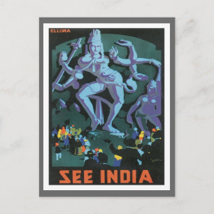 Vintage Ellora Caves India Briefkaart